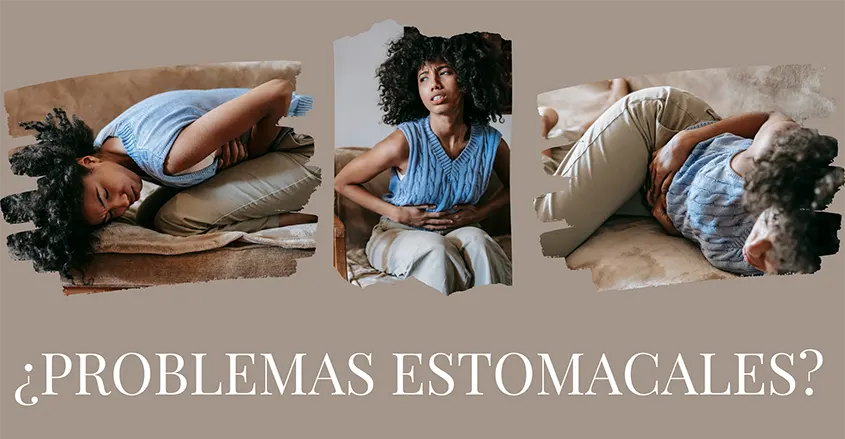 Imagen de mujer con problemas estomacales quiropráctico Barcelona