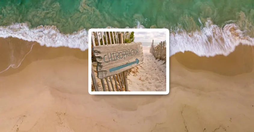 La quiropráctica no hace vacaciones imagen de una playa